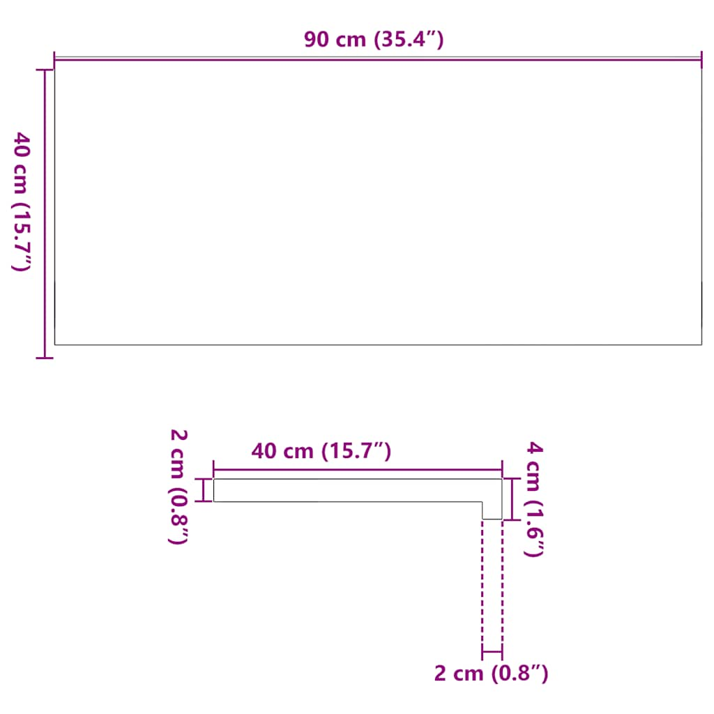 Pervaz 2 buc lemn masiv de stejar netratat 90x40x2 cm