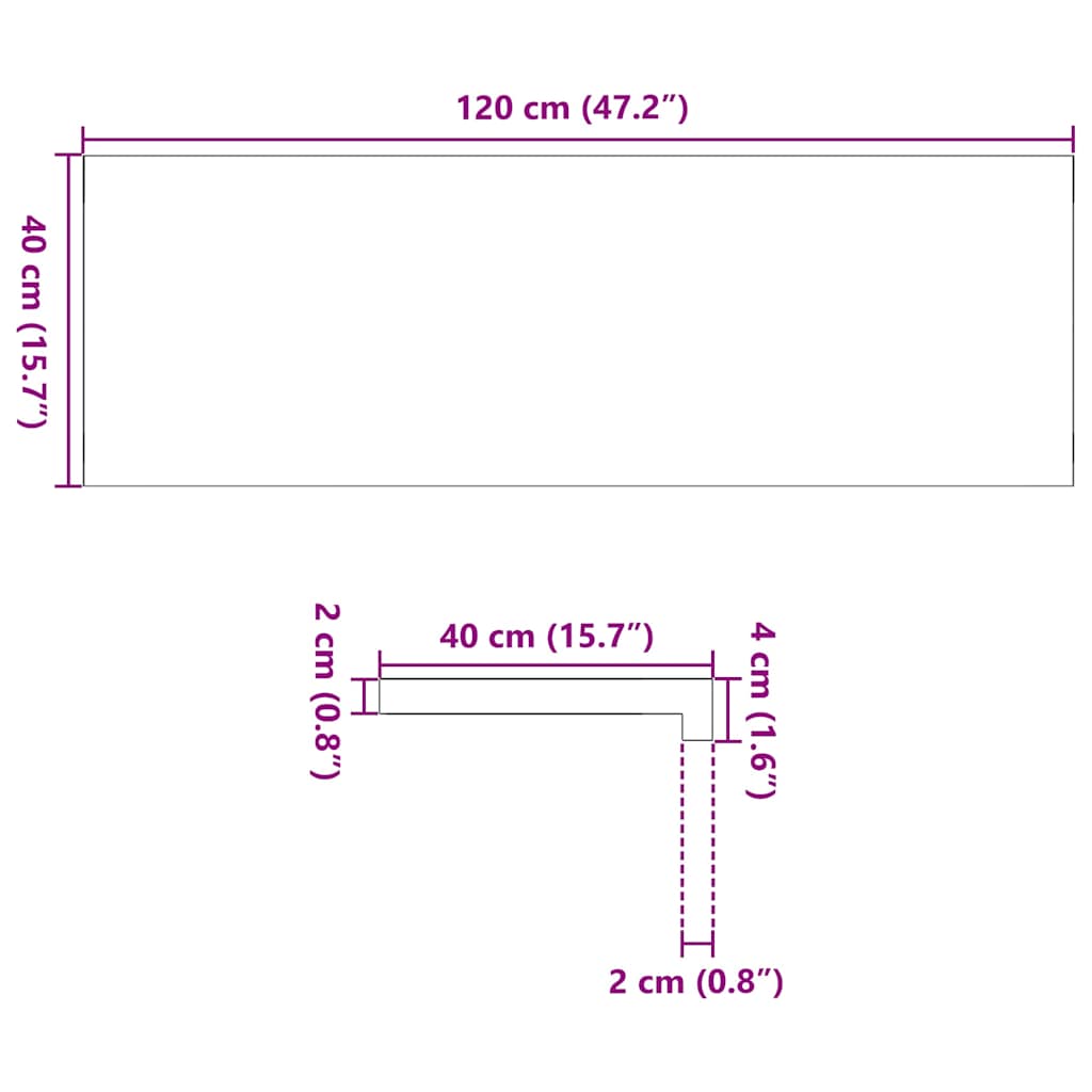 Pervaz 2 buc lemn masiv de stejar netratat 120x40x2 cm