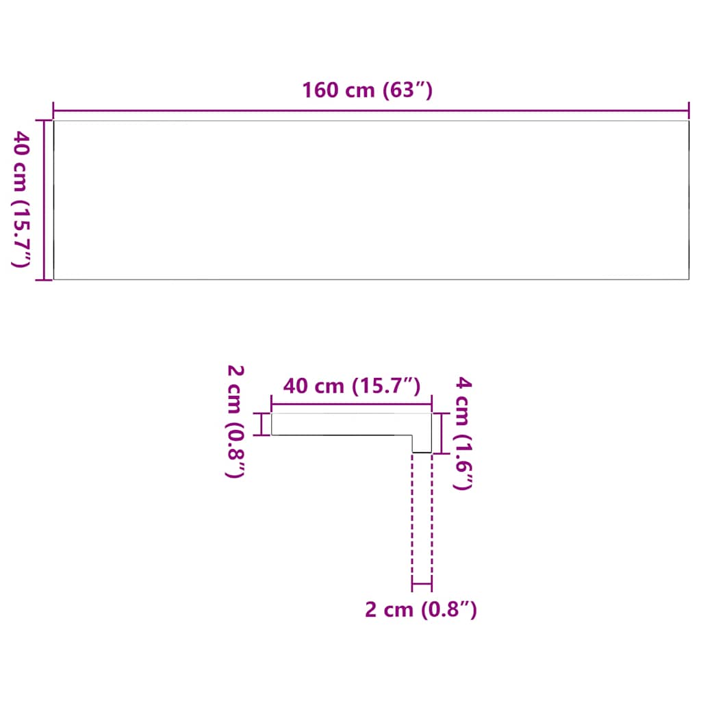 Pervaz 2 buc lemn masiv de stejar netratat 160x40x2 cm