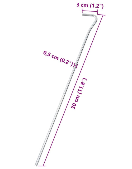 Загрузите изображение в средство просмотра галереи, Țăruși de cort, 50 buc., 30 cm, Ø5 mm, oțel galvanizat
