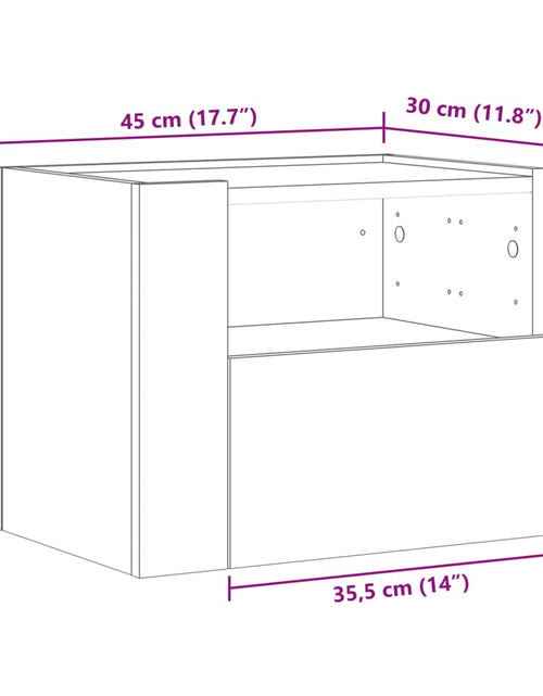 Încărcați imaginea în vizualizatorul Galerie, Noptieră de perete, alb, 45x30x35 cm
