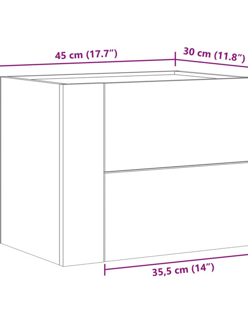 Încărcați imaginea în vizualizatorul Galerie, Noptieră montată pe perete gri Sonoma 45x30x35 cm
