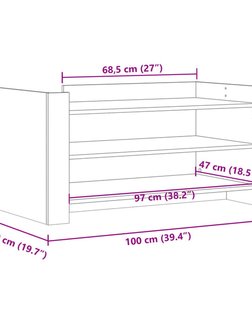 Загрузите изображение в средство просмотра галереи, Măsuță de cafea, stejar sonoma, 100x50x50 cm, lemn prelucrat
