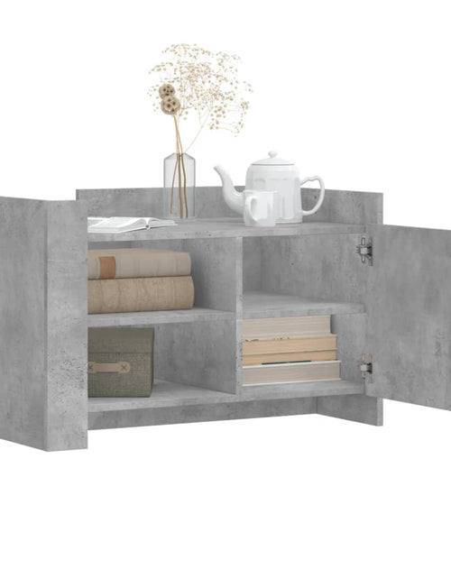 Încărcați imaginea în vizualizatorul Galerie, Măsuță de cafea, gri beton, 80x50x50 cm, lemn prelucrat
