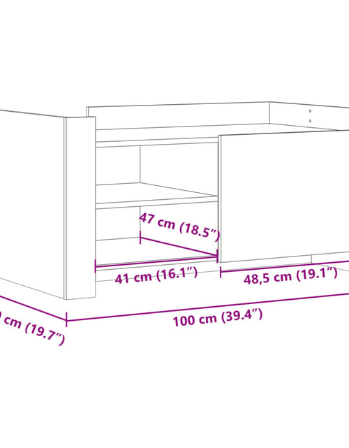 Încărcați imaginea în vizualizatorul Galerie, Măsuță de cafea, gri beton, 100x50x50 cm, lemn prelucrat
