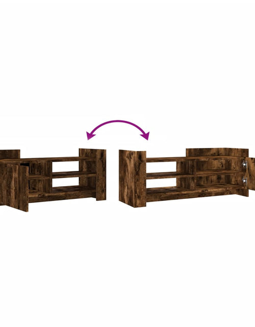 Загрузите изображение в средство просмотра галереи, Comodă TV, stejar fumuriu, 100x35x40 cm, lemn prelucrat
