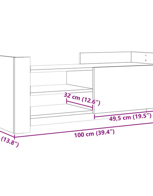 Загрузите изображение в средство просмотра галереи, Comodă TV, stejar fumuriu, 100x35x40 cm, lemn prelucrat
