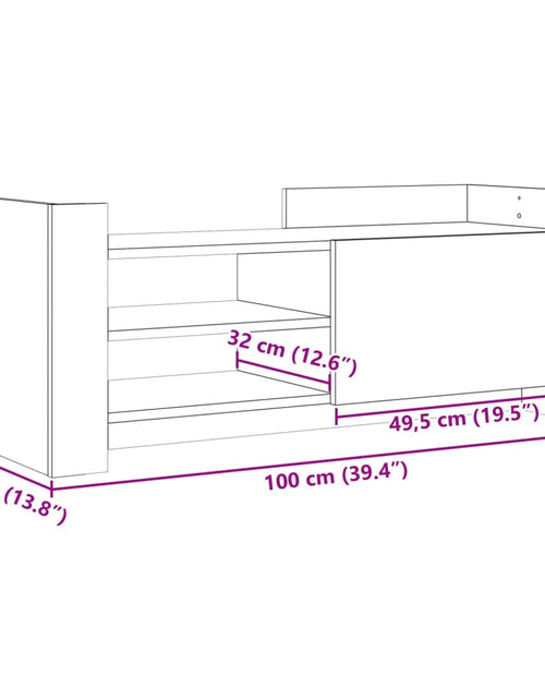 Încărcați imaginea în vizualizatorul Galerie, Comodă TV, gri sonoma, 100x35x40 cm, lemn prelucrat

