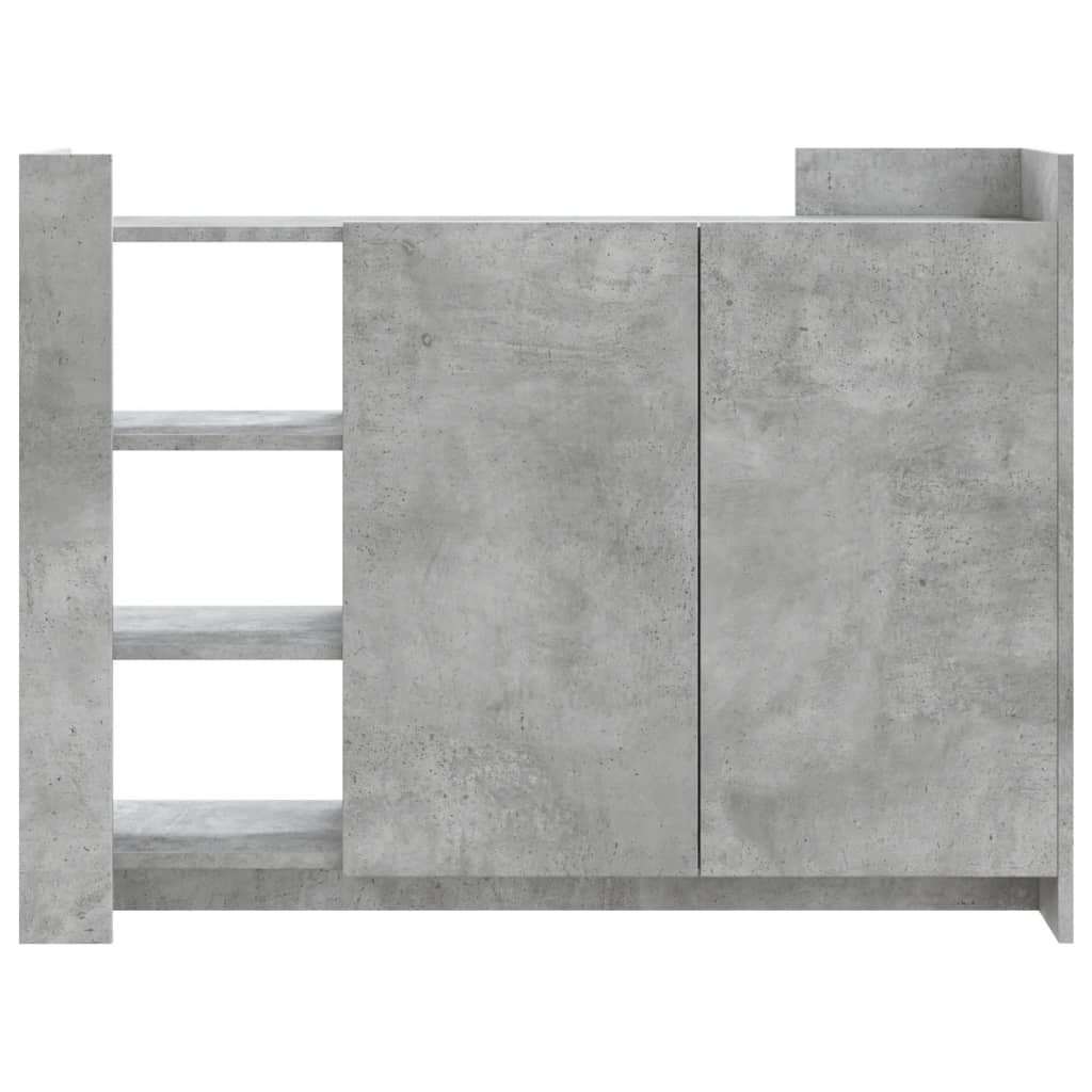 Dulap, gri beton, 100x35x75 cm, lemn prelucrat