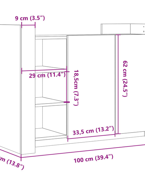 Încărcați imaginea în vizualizatorul Galerie, Dulap, gri beton, 100x35x75 cm, lemn prelucrat
