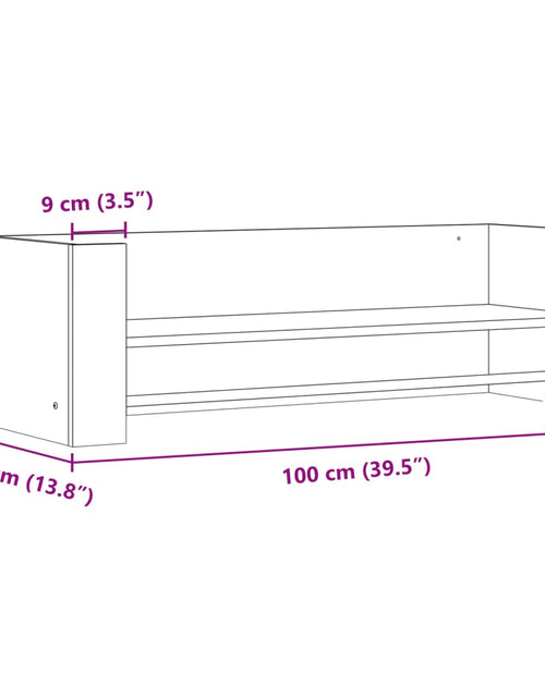 Загрузите изображение в средство просмотра галереи, Raft de perete, negru, 100x35x30,5 cm, lemn prelucrat
