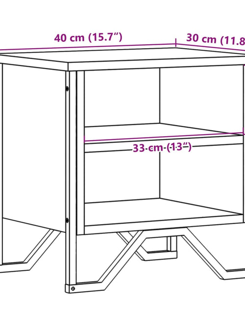 Загрузите изображение в средство просмотра галереи, Noptieră, stejar fumuriu, 40x30x40 cm, lemn prelucrat
