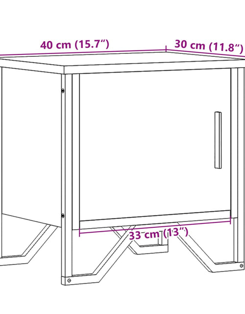 Загрузите изображение в средство просмотра галереи, Noptiere, 2 buc., stejar maro, 40x30x40 cm, lemn prelucrat
