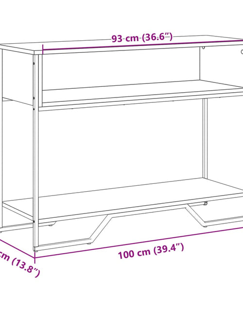 Загрузите изображение в средство просмотра галереи, Măsuță consolă, stejar maro, 100x35x74,5 cm, lemn prelucrat
