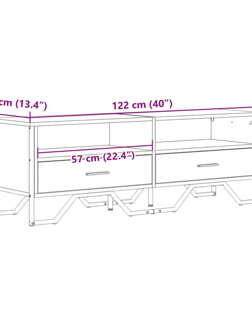 Încărcați imaginea în vizualizatorul Galerie, Dulap TV, gri sonoma, 122x34x41 cm, lemn prelucrat
