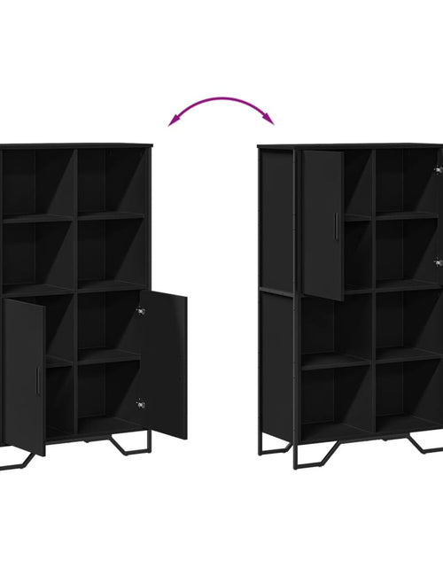 Загрузите изображение в средство просмотра галереи, Dulap înalt, negru, 79,5x35,5x137,5 cm, lemn prelucrat
