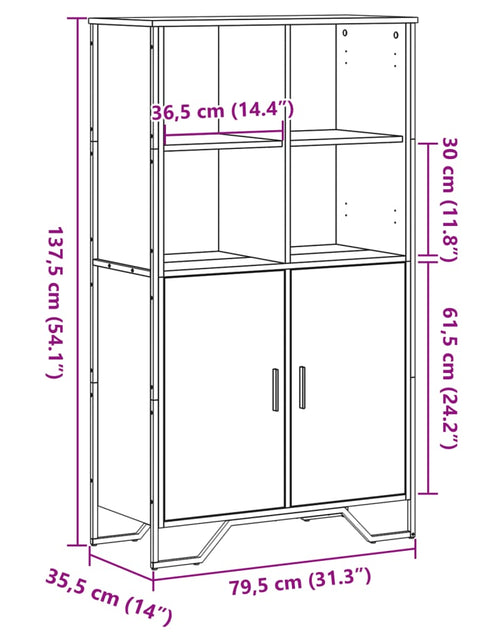 Încărcați imaginea în vizualizatorul Galerie, Dulap înalt, stejar sonoma, 79,5x35,5x137,5 cm, lemn prelucrat
