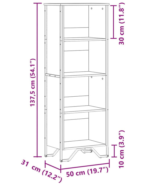 Загрузите изображение в средство просмотра галереи, Bibliotecă, stejar maro, 50x31x137,5 cm, lemn prelucrat
