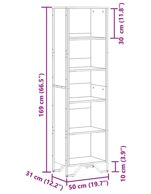 Încărcați imaginea în vizualizatorul Galerie, Bibliotecă, stejar sonoma, 50x31x169 cm, lemn prelucrat
