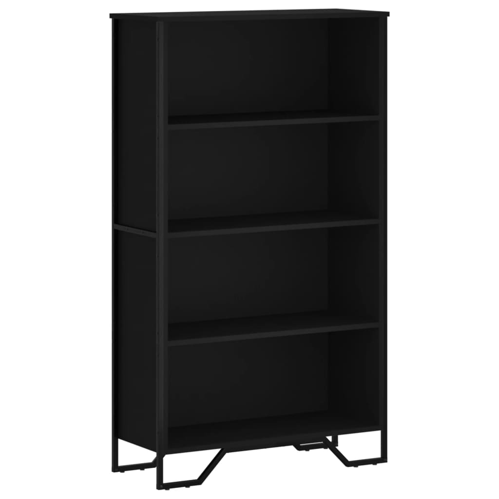 Bibliotecă, negru, 80x31x137,5 cm, lemn prelucrat