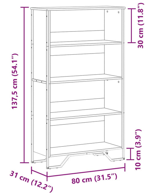 Încărcați imaginea în vizualizatorul Galerie, Bibliotecă, stejar sonoma, 80x31x137,5 cm, lemn prelucrat
