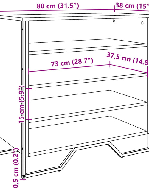 Încărcați imaginea în vizualizatorul Galerie, Pantofar, stejar sonoma, 80x38x78 cm, lemn prelucrat
