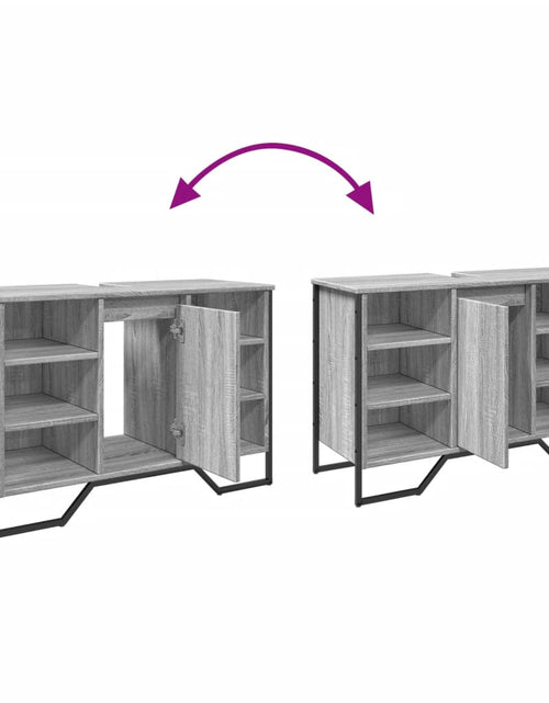 Încărcați imaginea în vizualizatorul Galerie, Dulap chiuvetă baie, gri sonoma, 91x35x60 cm, lemn prelucrat
