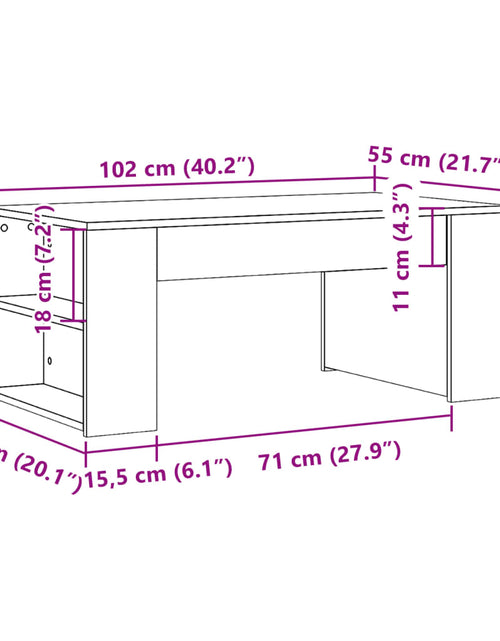 Загрузите изображение в средство просмотра галереи, Măsuță de cafea, stejar sonoma, 102x55x42 cm, lemn prelucrat
