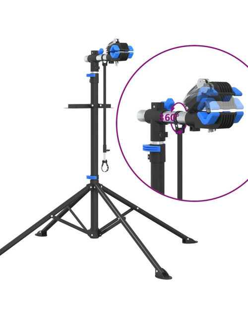 Загрузите изображение в средство просмотра галереи, Suport reparare biciclete pliabil reglabil 108-188 cm oțel
