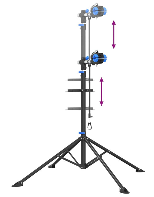 Загрузите изображение в средство просмотра галереи, Suport reparare biciclete pliabil reglabil 108-188 cm oțel
