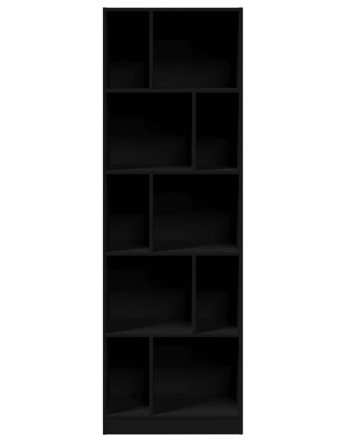 Загрузите изображение в средство просмотра галереи, Bibliotecă, negru, 57x28,5x174 cm, lemn prelucrat
