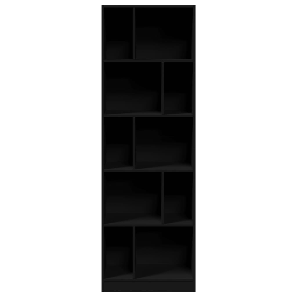 Bibliotecă, negru, 57x28,5x174 cm, lemn prelucrat