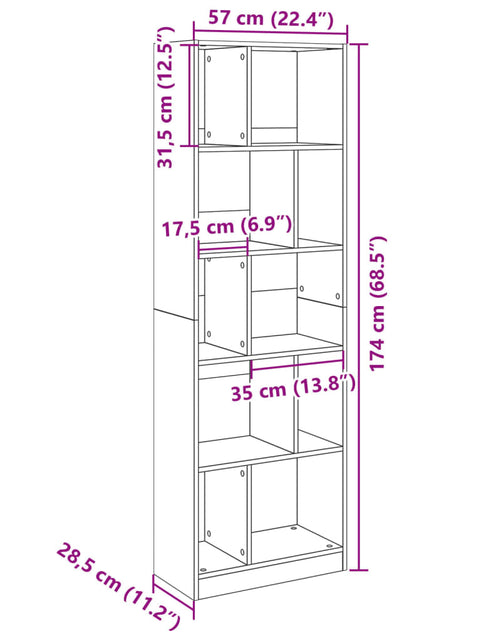 Încărcați imaginea în vizualizatorul Galerie, Bibliotecă, negru, 57x28,5x174 cm, lemn prelucrat
