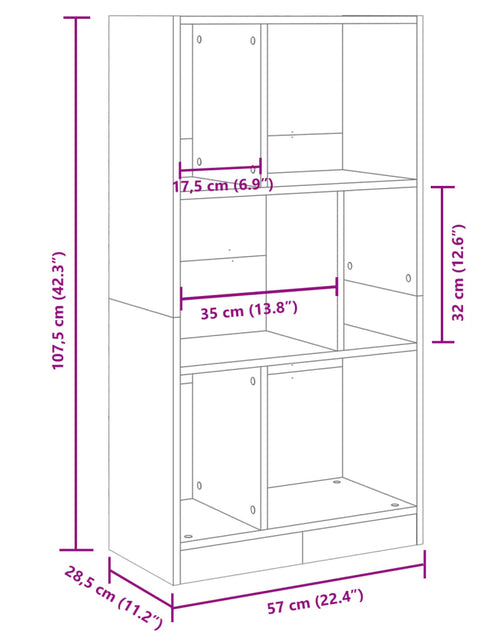 Încărcați imaginea în vizualizatorul Galerie, Bibliotecă, negru, 57x28,5x107,5 cm, lemn prelucrat
