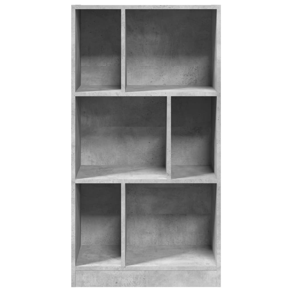 Bibliotecă, gri beton, 57x28,5x107,5 cm, lemn prelucrat