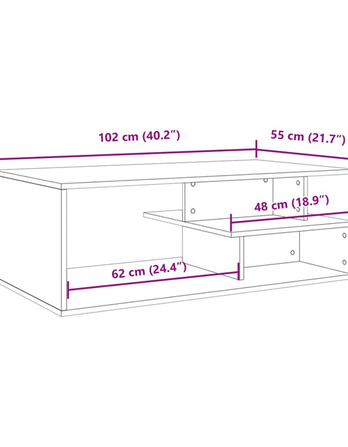 Загрузите изображение в средство просмотра галереи, Măsuță de cafea, stejar fumuriu, 102x55x35 cm, lemn prelucrat
