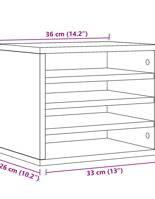 Încărcați imaginea în vizualizatorul Galerie, Organizator birou, gri beton, 36x26x29,5 cm lemn prelucrat
