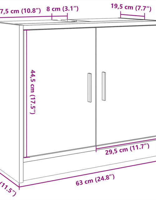 Загрузите изображение в средство просмотра галереи, Dulap de chiuvetă, gri beton, 63x29x55 cm, lemn prelucrat
