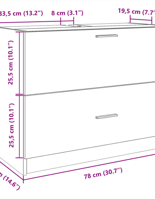 Încărcați imaginea în vizualizatorul Galerie, Dulap de chiuvetă, gri sonoma, 78x37x59 cm, lemn prelucrat
