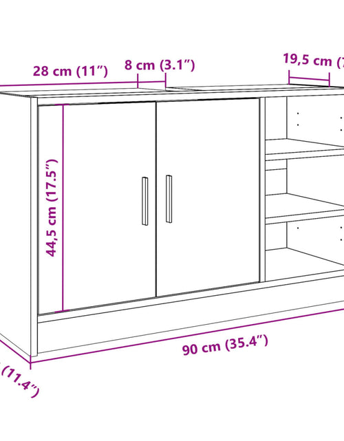 Загрузите изображение в средство просмотра галереи, Dulap de chiuvetă, stejar fumuriu, 90x29x55 cm, lemn prelucrat
