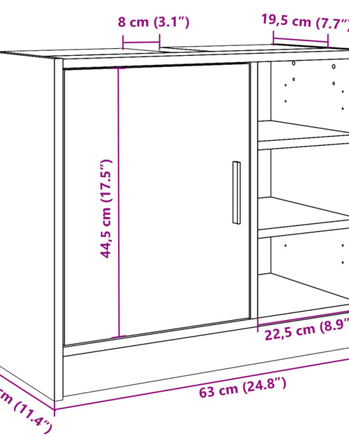 Încărcați imaginea în vizualizatorul Galerie, Dulap de chiuvetă, stejar fumuriu, 63x29x55 cm, lemn prelucrat
