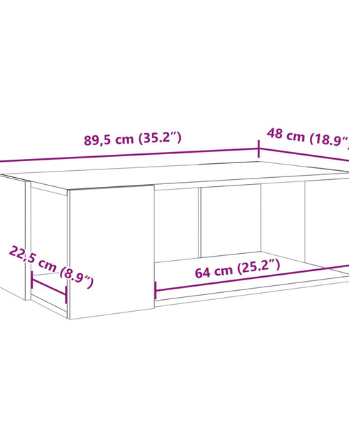 Încărcați imaginea în vizualizatorul Galerie, Măsuță de cafea, stejar afumat, 89,5x48x30 cm, lemn prelucrat
