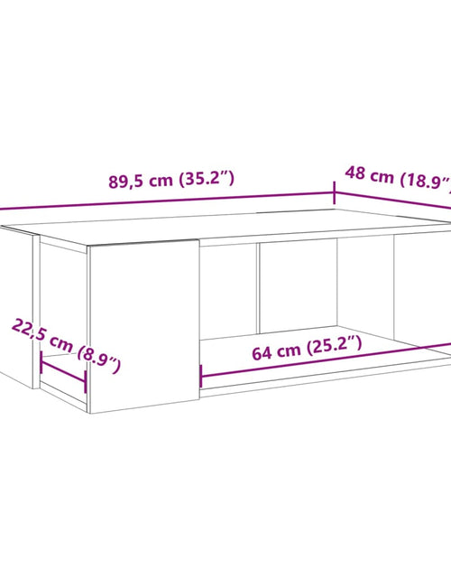 Загрузите изображение в средство просмотра галереи, Măsuță de cafea, gri sonoma, 89,5x48x30 cm, lemn prelucrat
