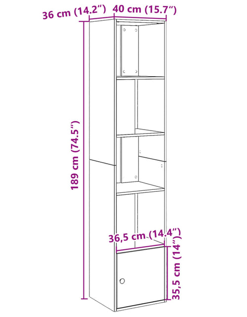 Încărcați imaginea în vizualizatorul Galerie, Bibliotecă, alb, 40x36x189 cm, lemn prelucrat
