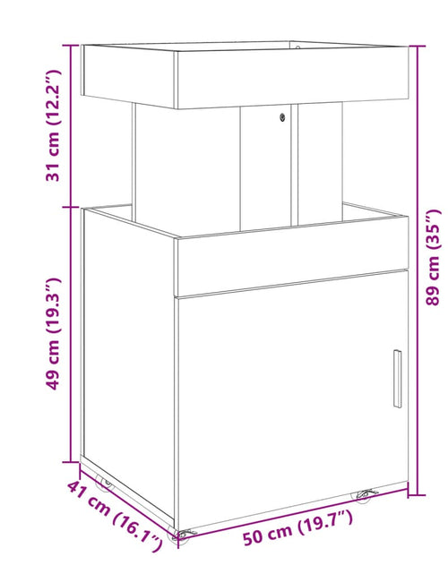 Загрузите изображение в средство просмотра галереи, Cărucior de bar, stejar sonoma, 50x41x89 cm, lemn prelucrat
