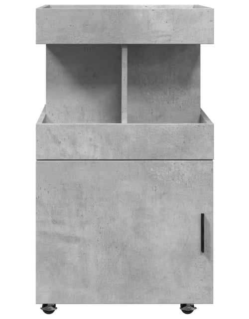 Încărcați imaginea în vizualizatorul Galerie, Cărucior de bar, gri beton, 50x41x89 cm, lemn prelucrat

