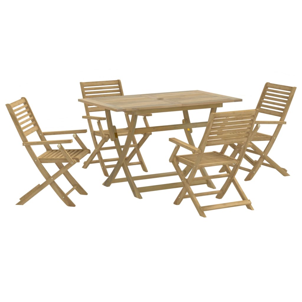 Set mobilier de grădină, 5 piese, lemn masiv de acacia