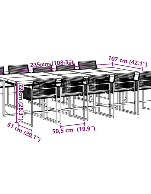 Încărcați imaginea în vizualizatorul Galerie, Set mobilier de exterior cu perne, 11 piese, negru, poliratan
