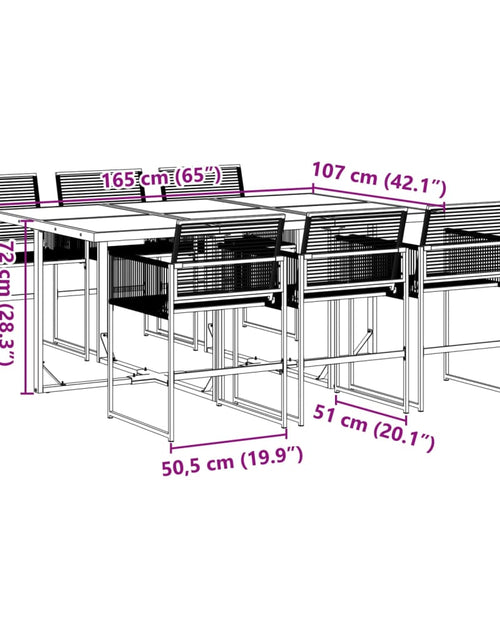 Încărcați imaginea în vizualizatorul Galerie, Set mobilier de grădină, 7 piese, negru, poliratan
