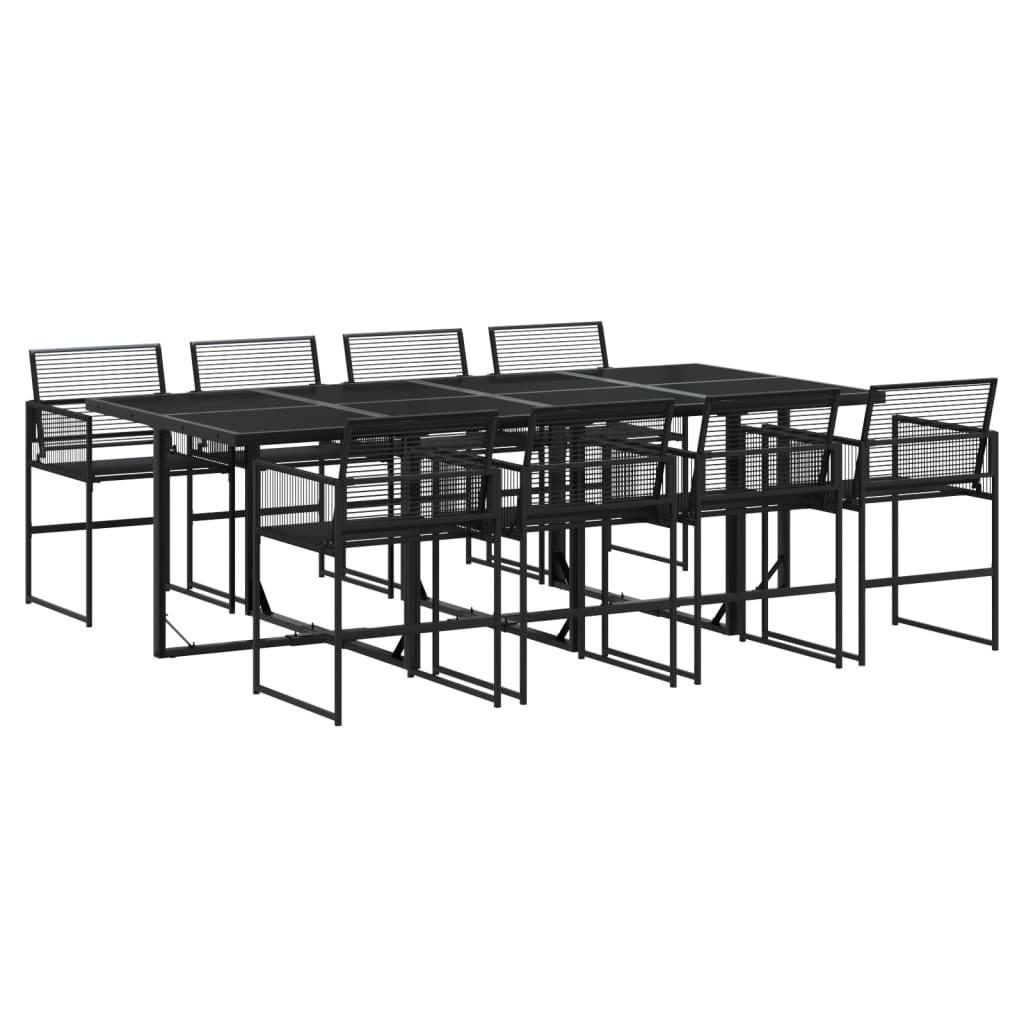 Set mobilier de grădină, 9 piese, poliratan